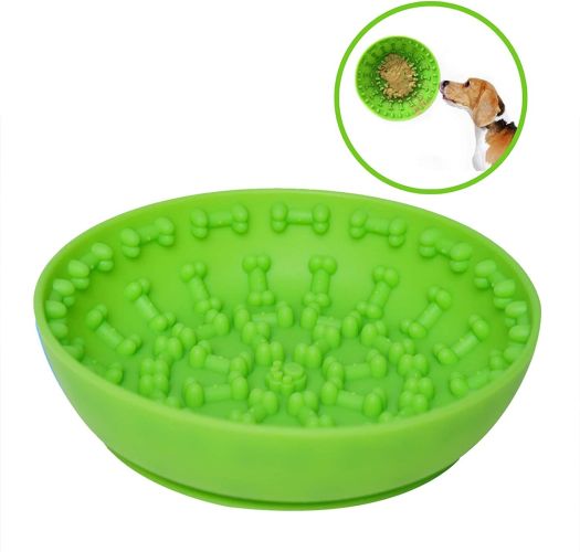 Pet Dog Slow Bowl Feeder Bowls with Suction Cup, Interactive for Boredom Anxiety Reduction, Distractor Toy