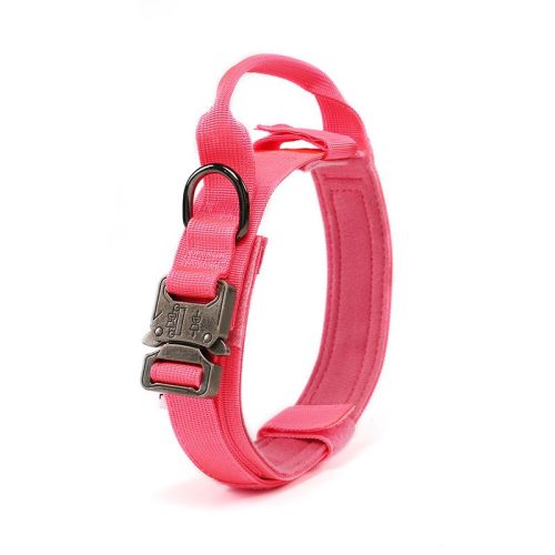 Tactical Dog Collar Military Dog Collar Adjustable Nylon Dog Collar Heavy Duty Metal Buckle with Handle for Dog Training