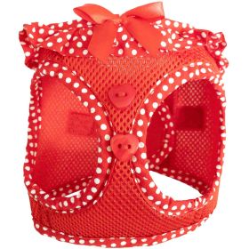 American River Choke Free Dog Harness Polka Dot Collection (Color: Red Polka Dot, size: large)