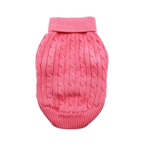 Combed Cotton Cable Knit Dog Sweater