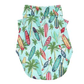 Hawaiian Camp Shirt (Color: Surfboards and Palms, size: X-Large)