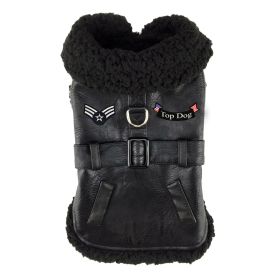 Top Dog Flight Harness Coat by Doggie Design (Color: Black, size: large)